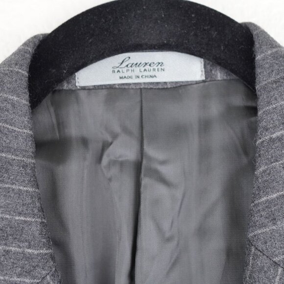 Lauren Ralph Lauren Gray Wool Cashmere Pinstriped Suit Jacket Blazer Mens 40R - Picture 5 of 11